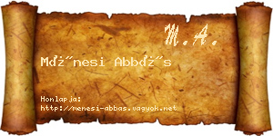 Ménesi Abbás névjegykártya